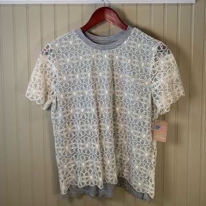 American Threads lace tee